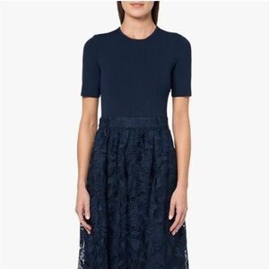 Ann Taylor Navy Lace Midi Dress